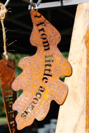 Oak Leaf Hanging Garden Sign: From Little Acorns