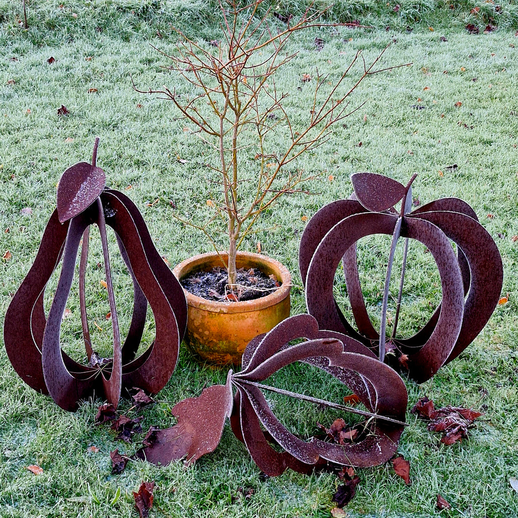 Rusty Pear Sculpture