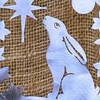 close up detail of stainless steel hare decoration