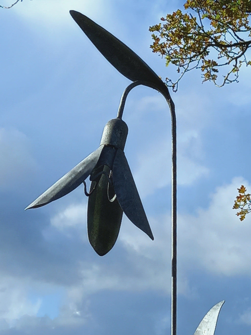 Giant Snowdrop Sculpture Galvanized