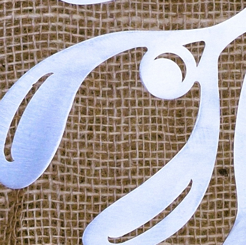 Close up detail of stainless steel mistletoe decoration