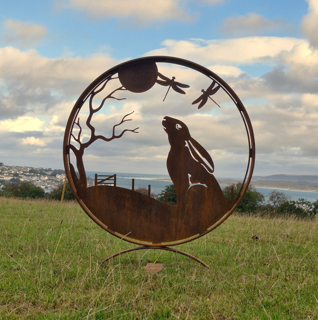 Moongazing Hare Garden Sculpture