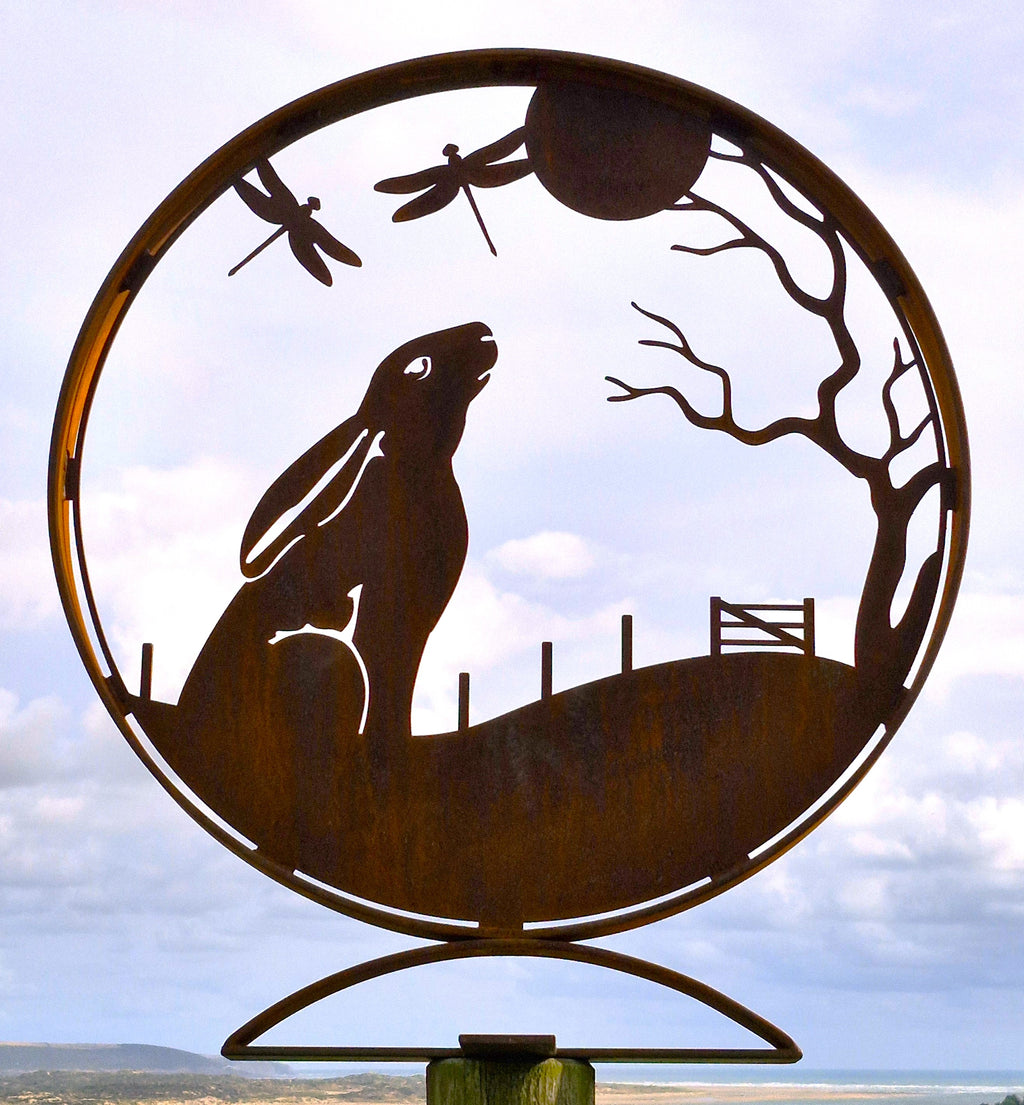Moongazing Hare Garden Sculpture