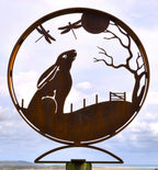 Moongazing Hare Garden Sculpture