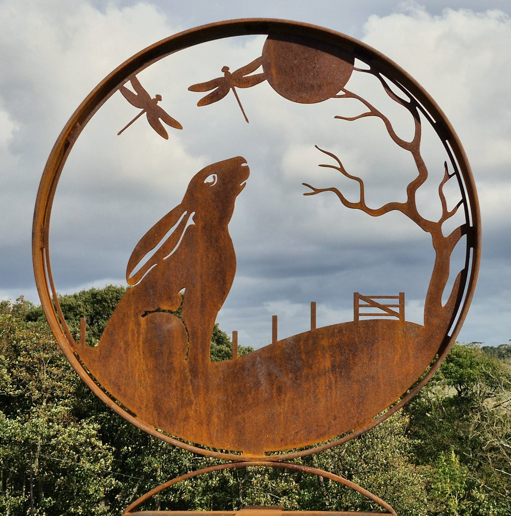 Moongazing Hare Garden Sculpture
