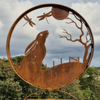 Moongazing Hare Garden Sculpture