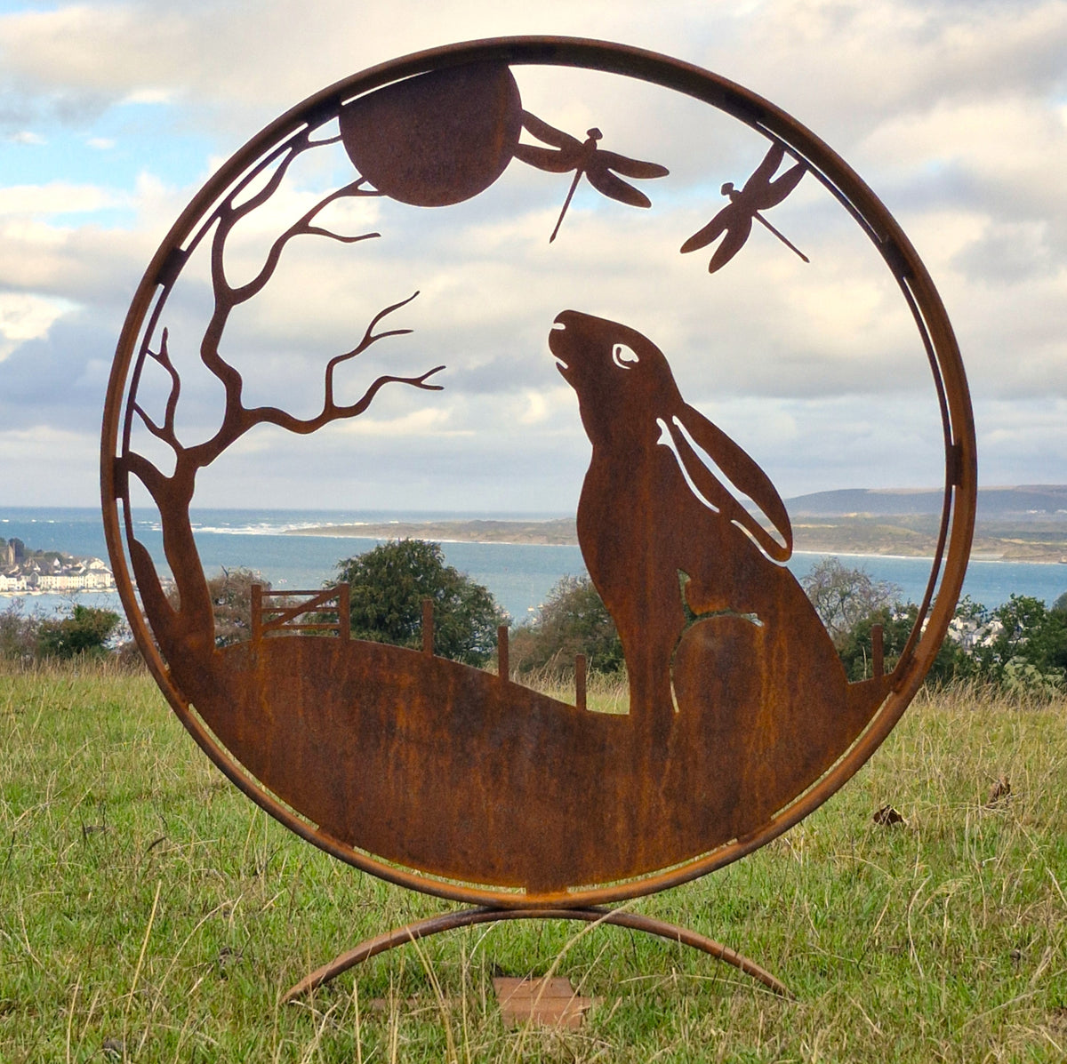 Moongazing Hare Garden Sculpture