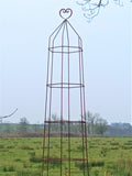Steel Garden Obelisk for Roses, Clematis, Sweet Peas and Climbing Plants - Heart Top.