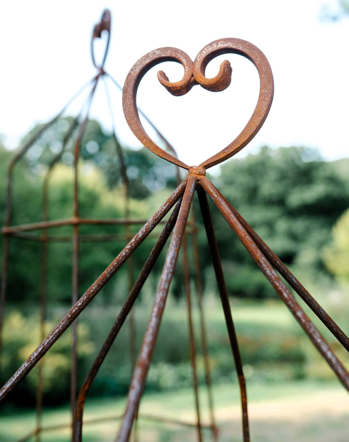 Steel Garden Obelisk for Roses, Clematis, Sweet Peas and Climbing Plants - Heart Top.