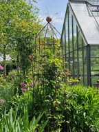 Steel Garden Obelisk for Roses, Clematis, Sweet Peas and Climbing Plants - Ball Top.