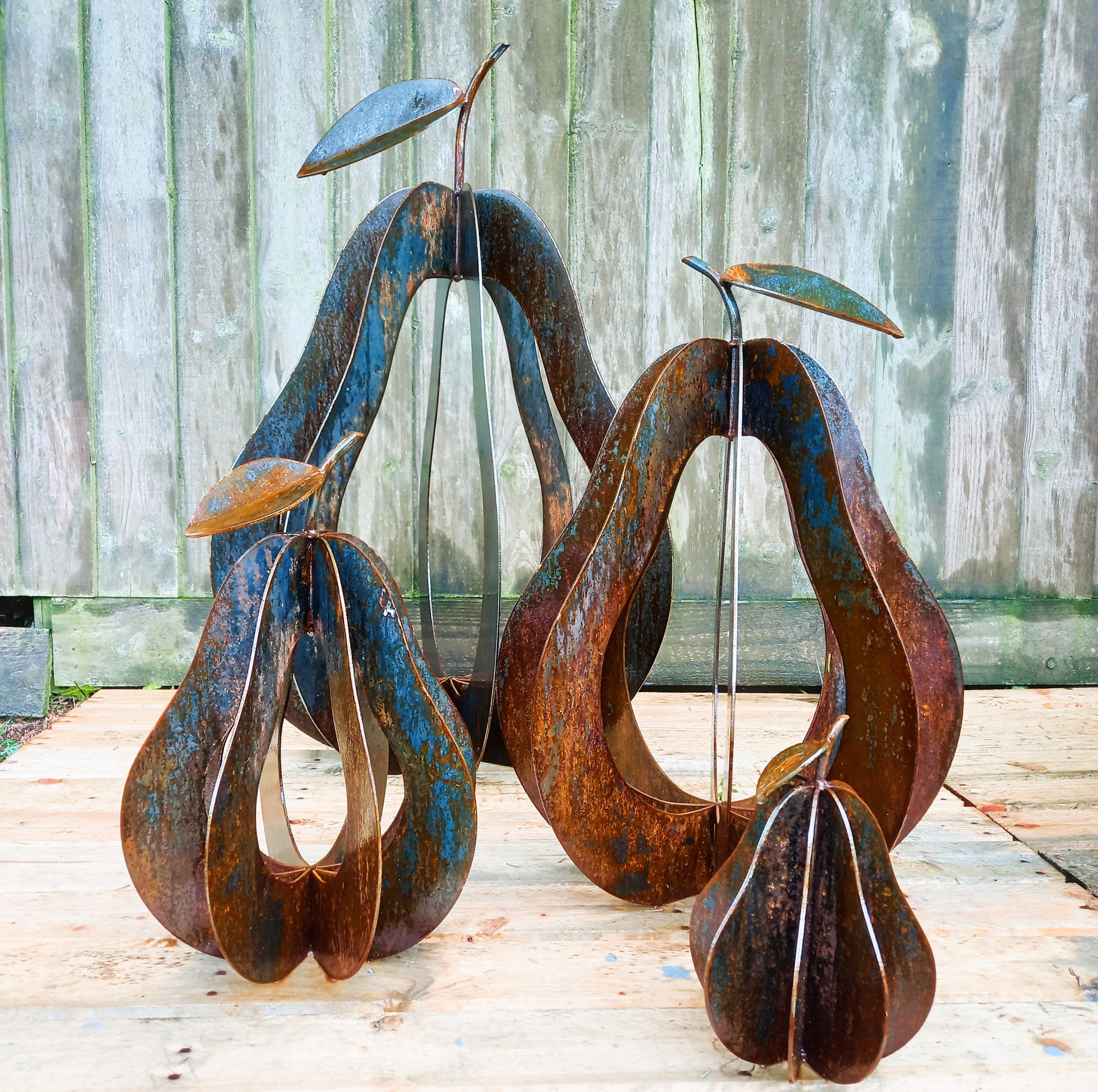 Rusty Pear Sculpture