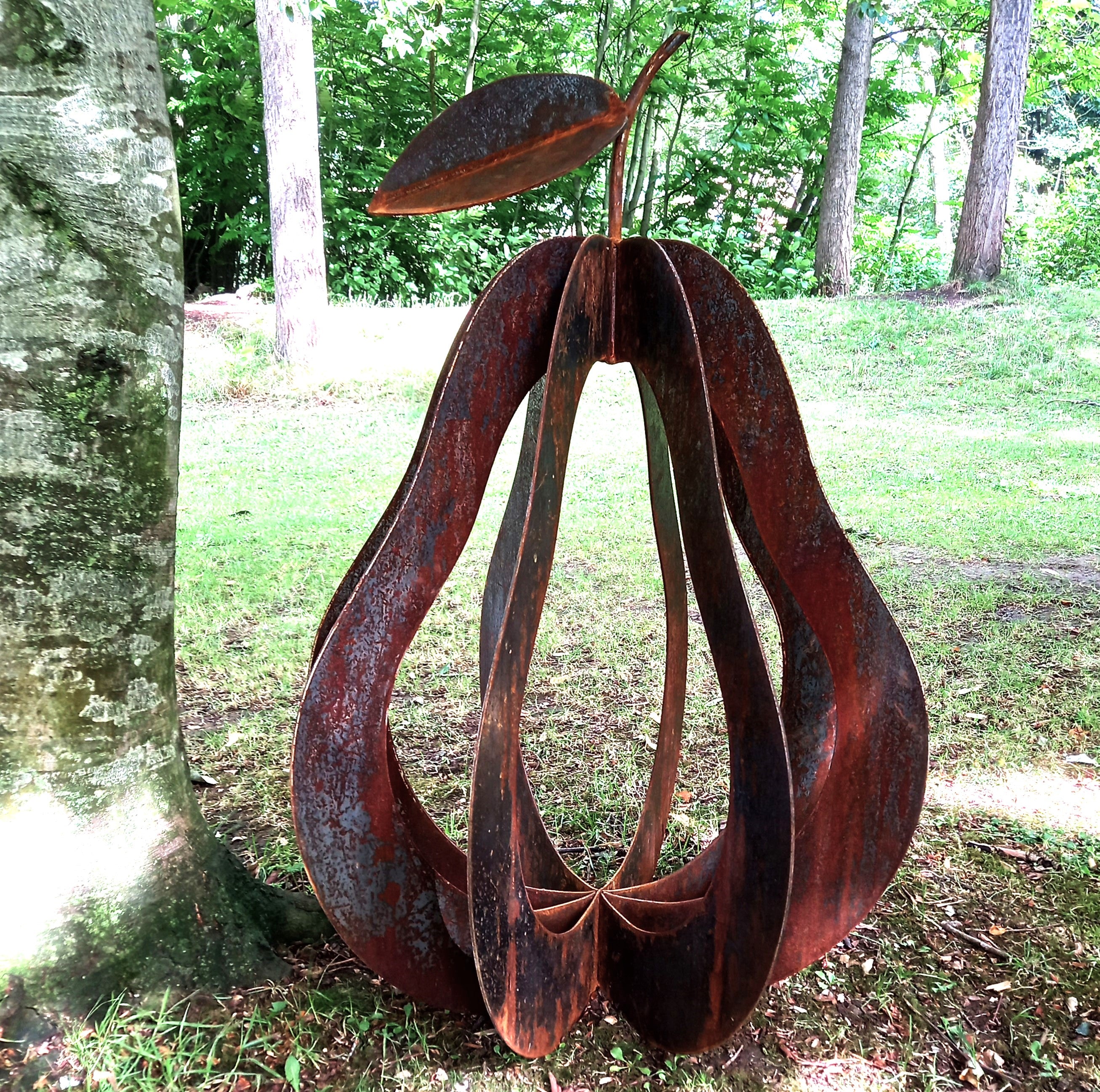 Rusty Pear Sculpture