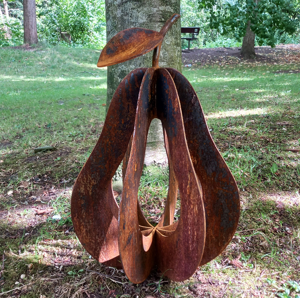 Rusty Pear Sculpture