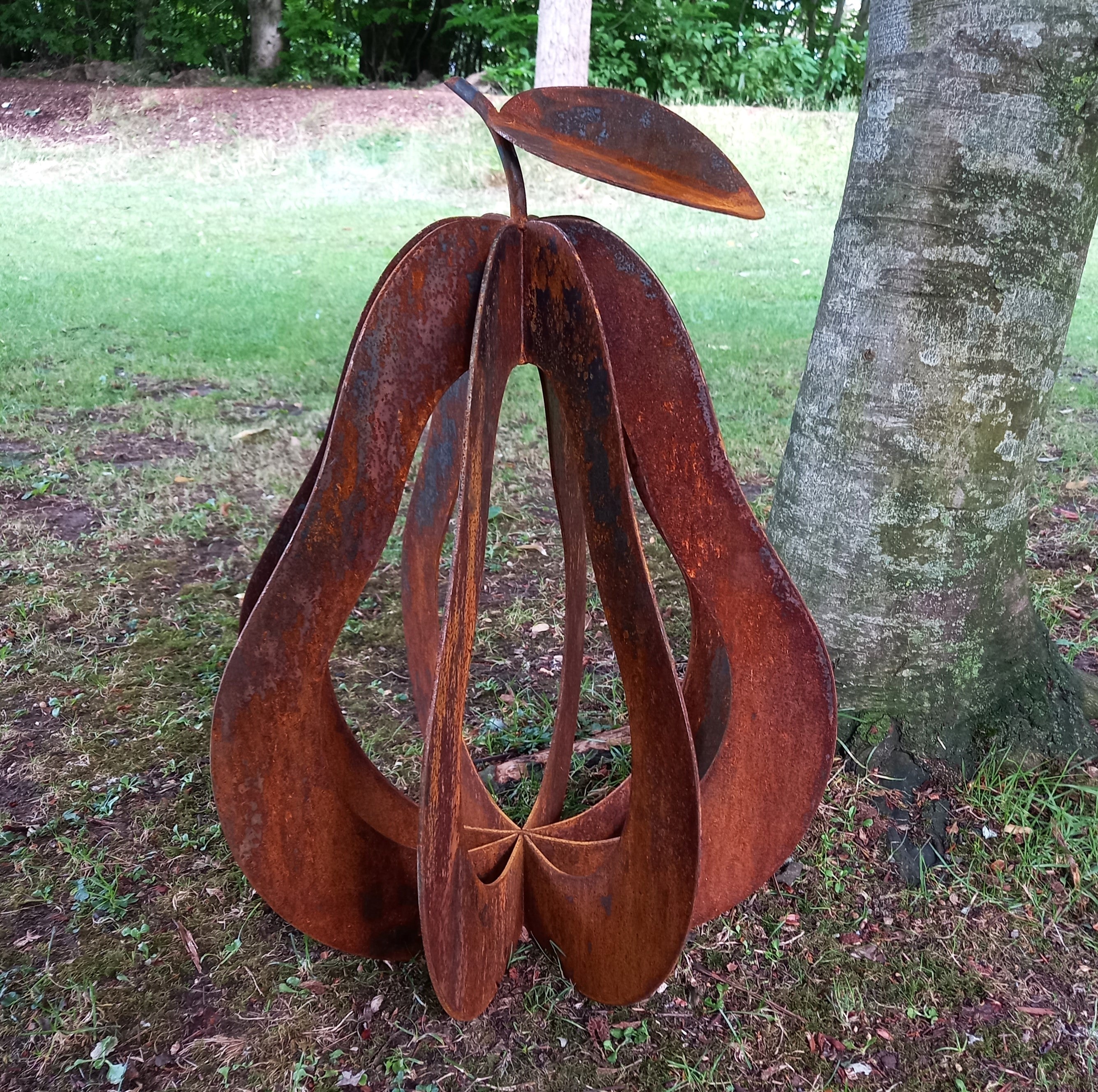 Rusty Pear Sculpture