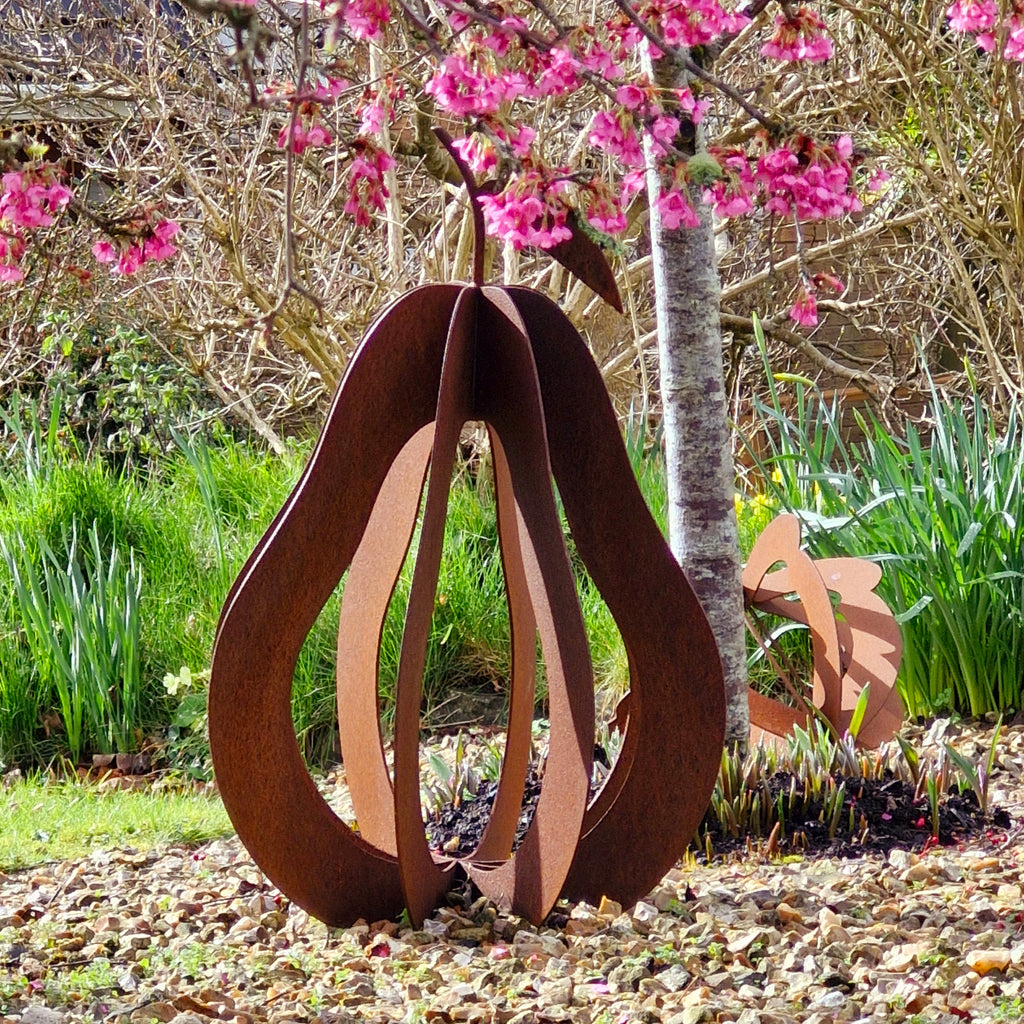 Rusty Pear Sculpture