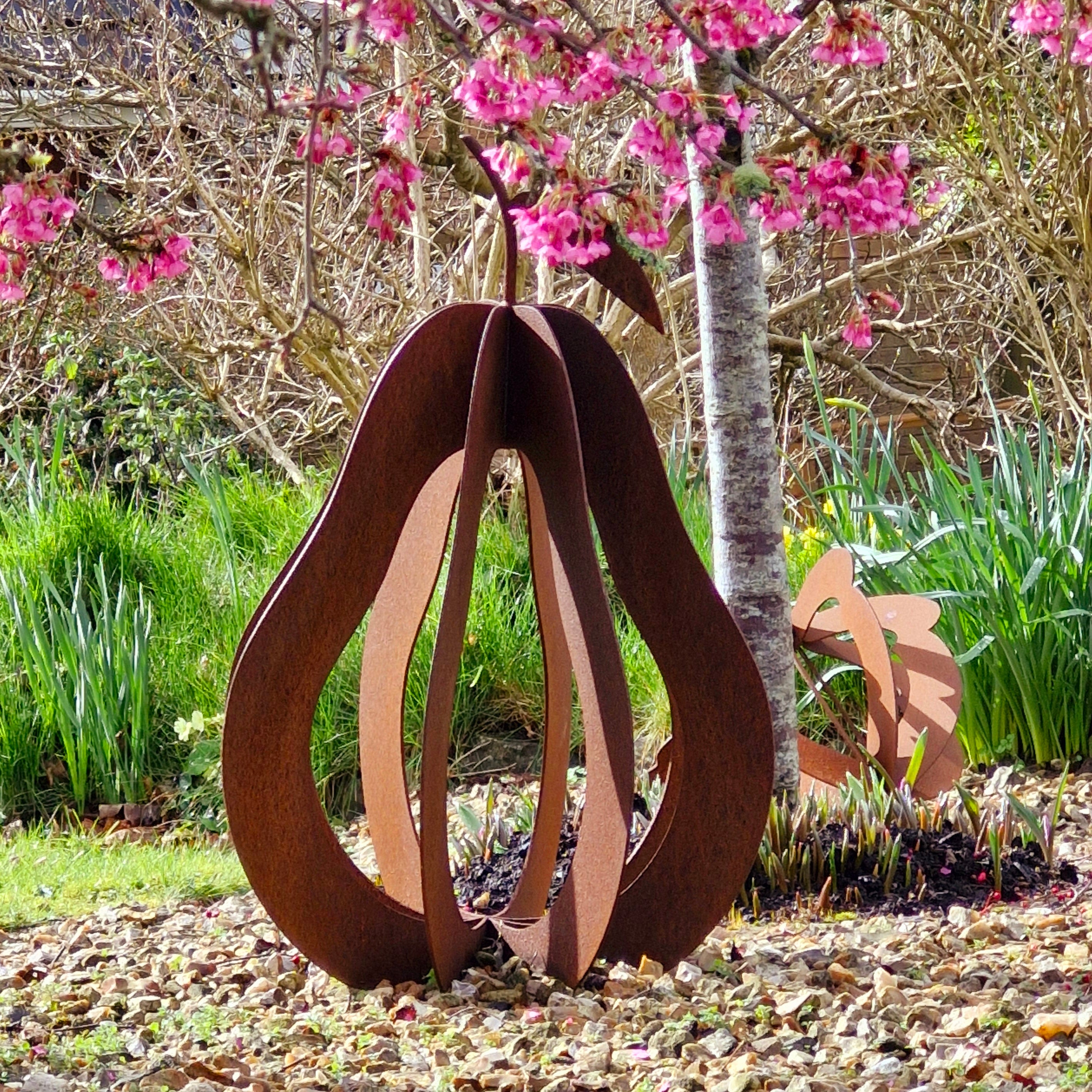Rusty Pear Sculpture