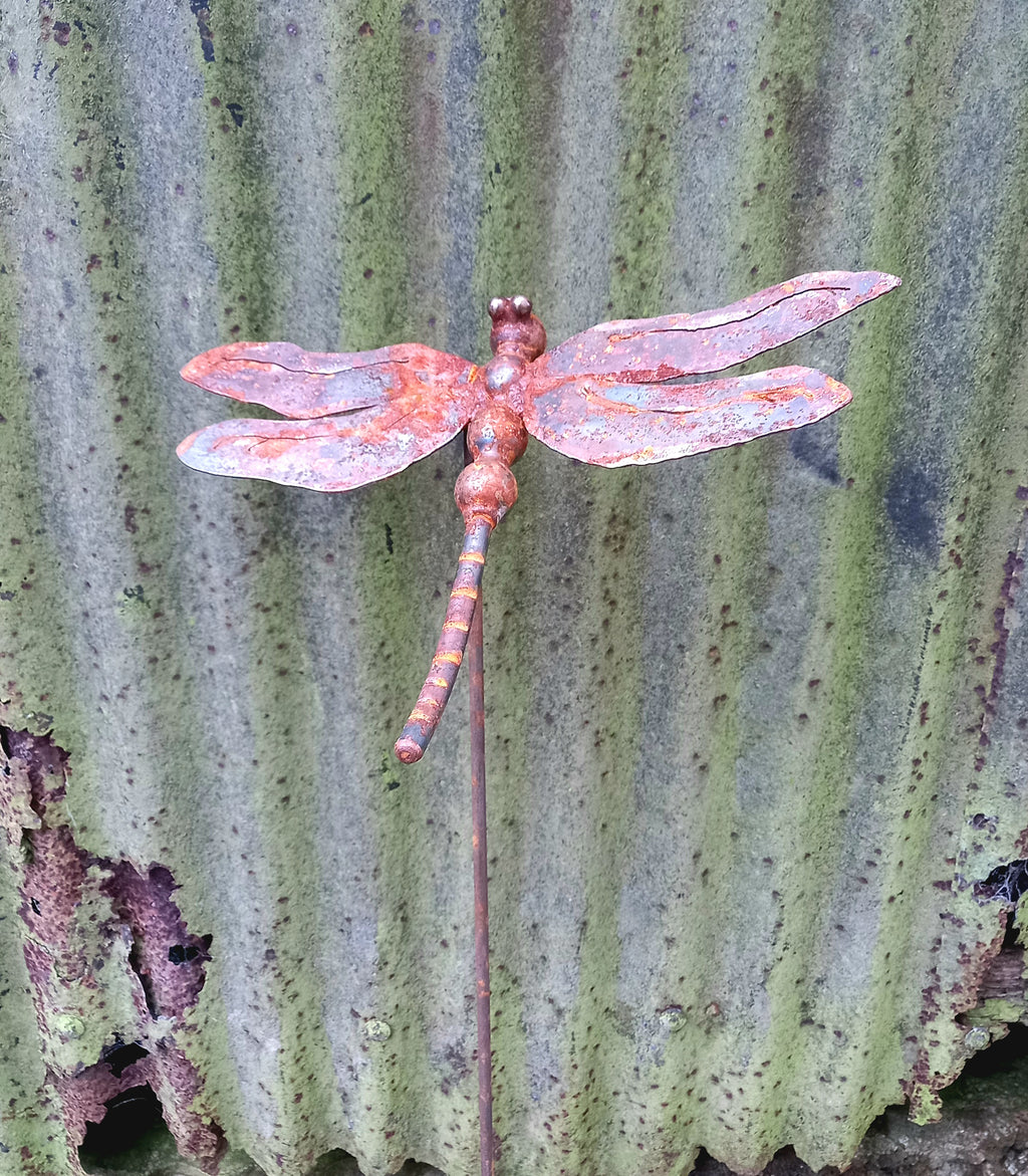 Rusty Dragonfly Decorative Garden Stake