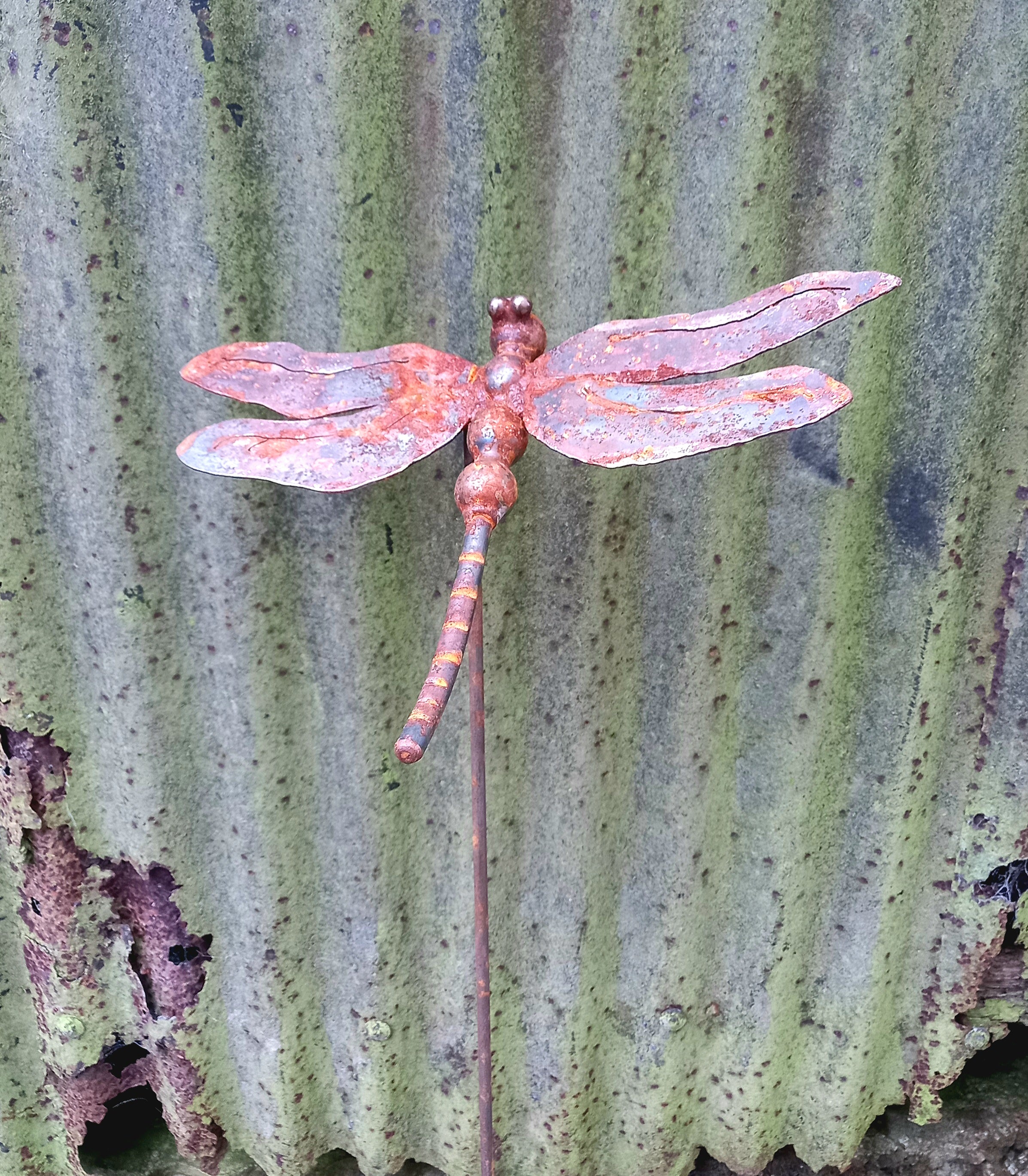 Rusty Dragonfly Decorative Garden Stake