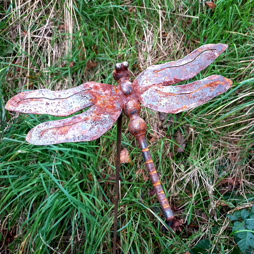 Rusty Dragonfly Decorative Garden Stake