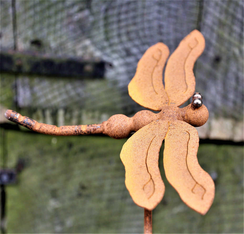 Rusty Dragonfly Decorative Garden Stake