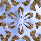 close up detail of stainless steel snowflake decoration