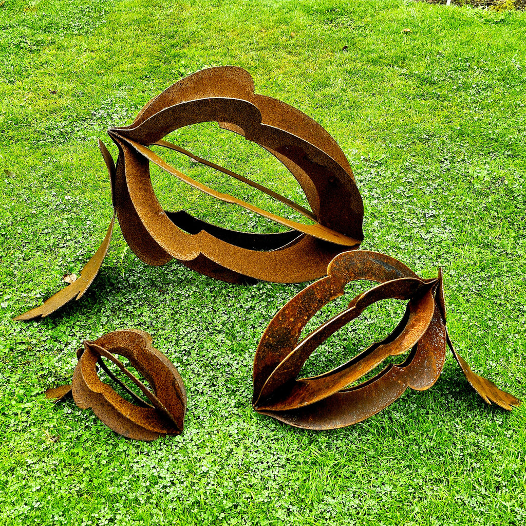 Rusty Acorn Sculpture