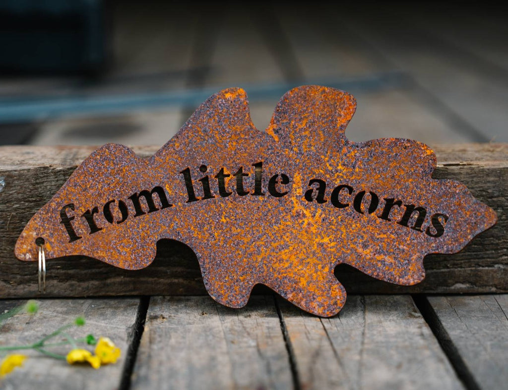 Oak Leaf Hanging Garden Sign: From Little Acorns