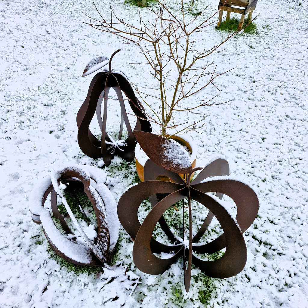 Rusty Pear Sculpture
