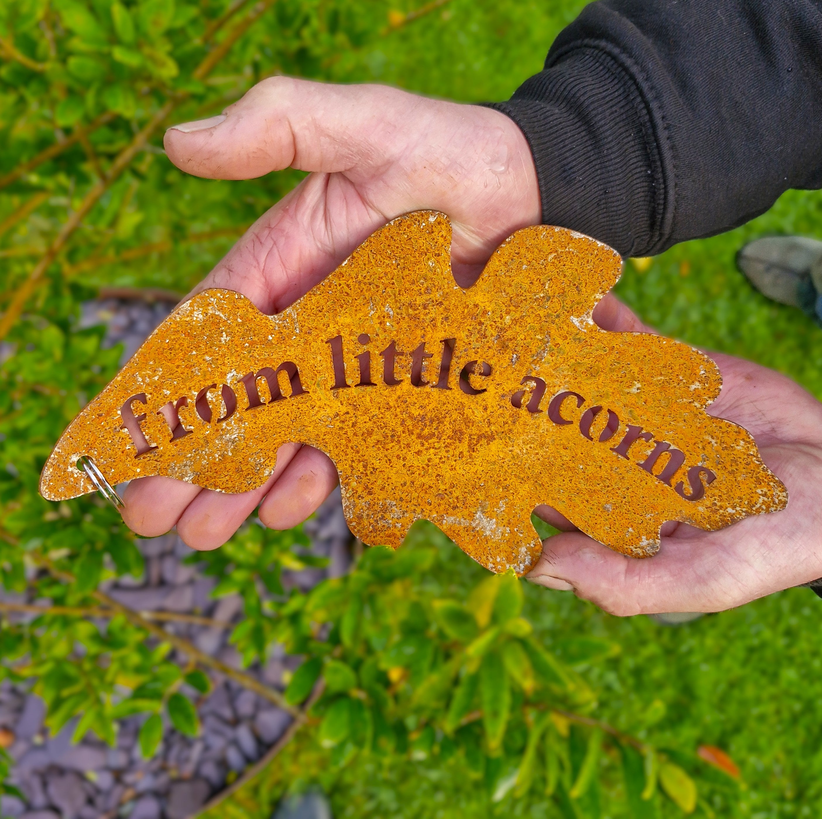 Oak Leaf Hanging Garden Sign: From Little Acorns