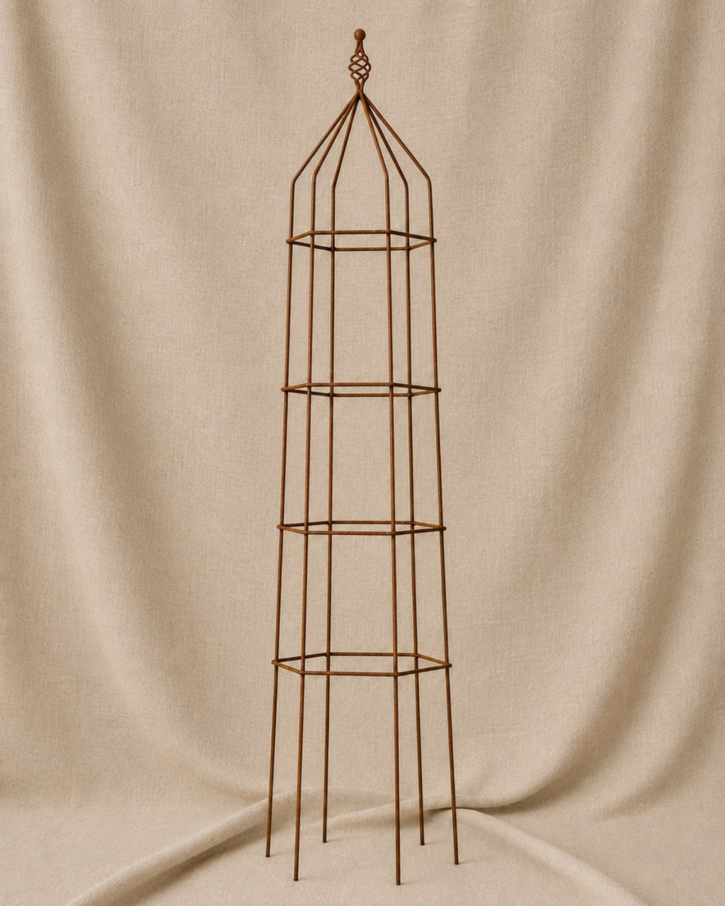 Steel Garden Obelisk for Roses, Clematis, Sweet Peas and Climbing Plants - Twist Top.
