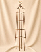 Steel Garden Obelisk for Roses, Clematis, Sweet Peas and Climbing Plants - Heart Top.