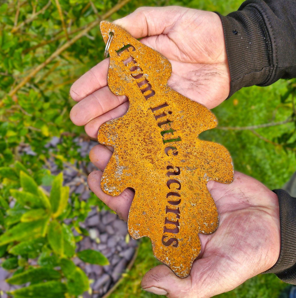 Oak Leaf Hanging Garden Sign: From Little Acorns