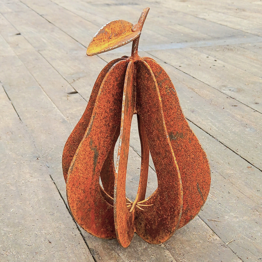 Rusty Pear Sculpture