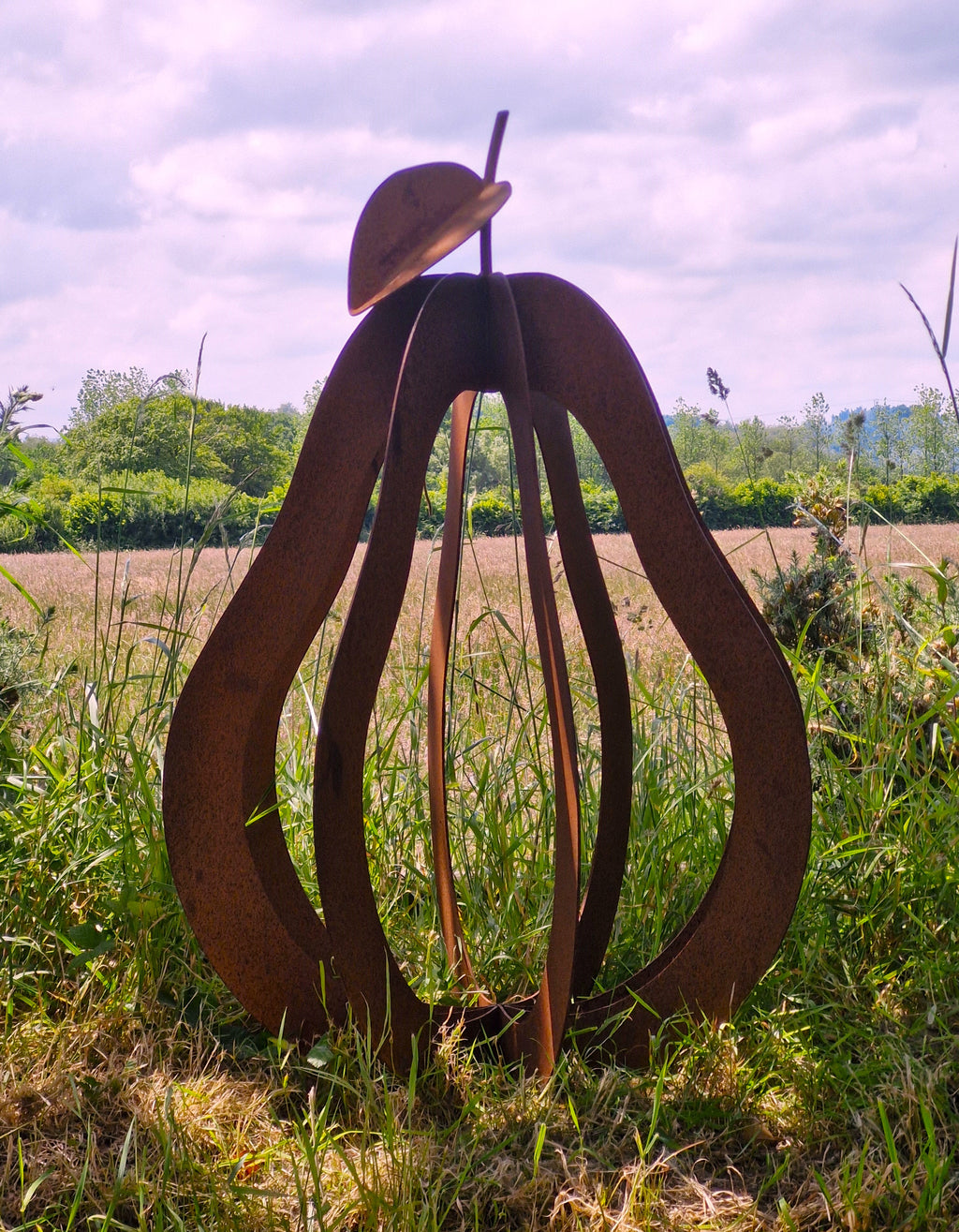 Rusty Pear Sculpture
