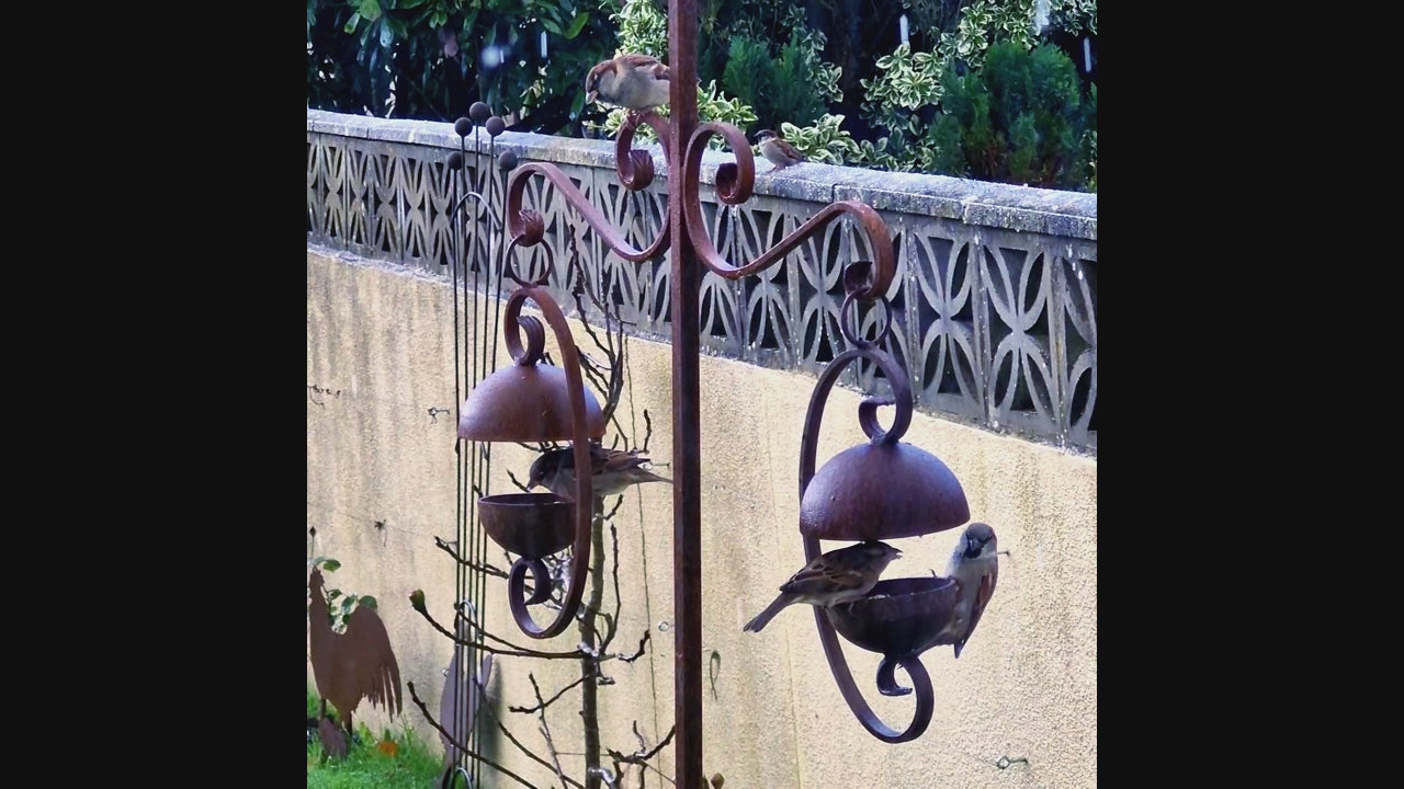 Rusty Bird Feeder Dome Shape