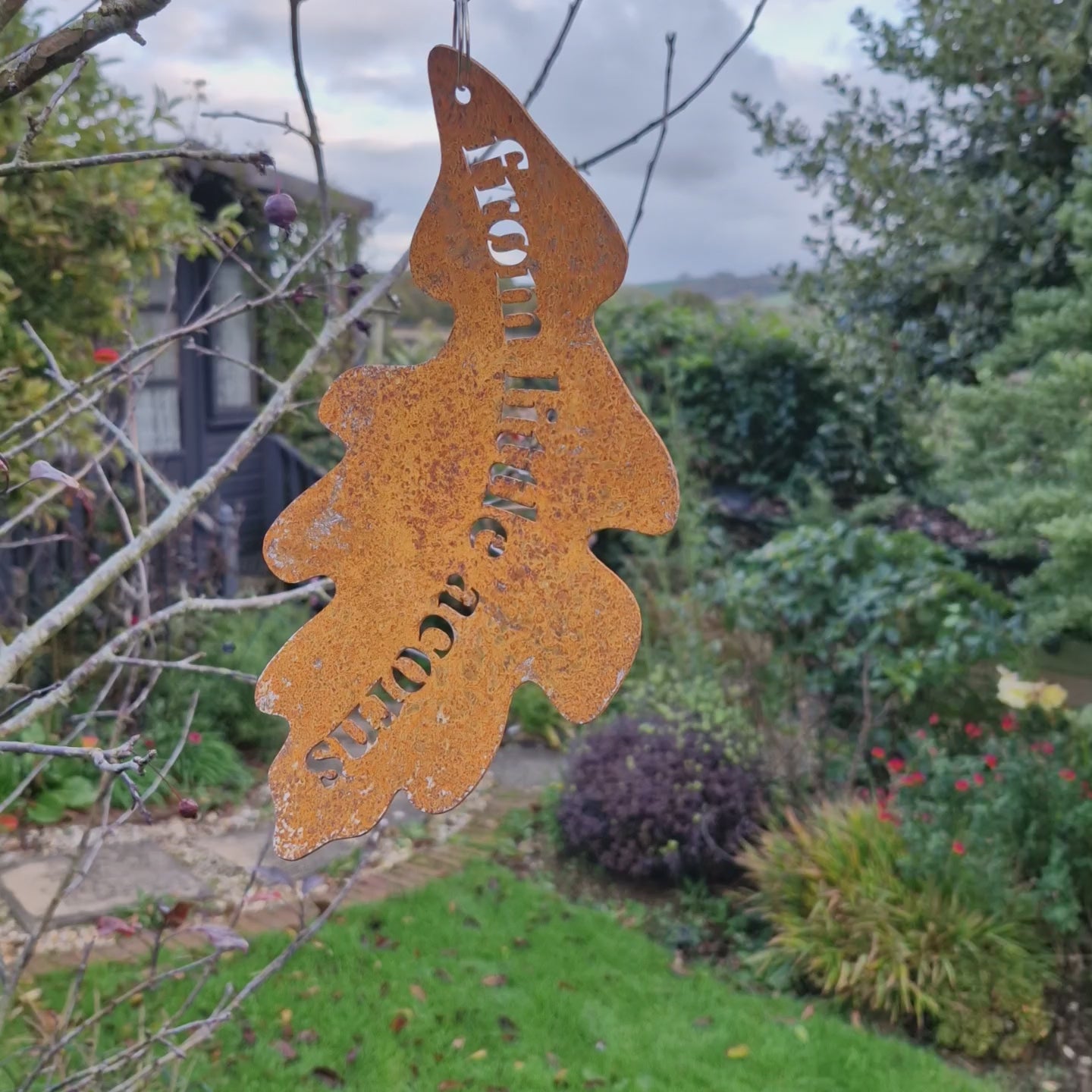 Oak Leaf Hanging Garden Sign: From Little Acorns