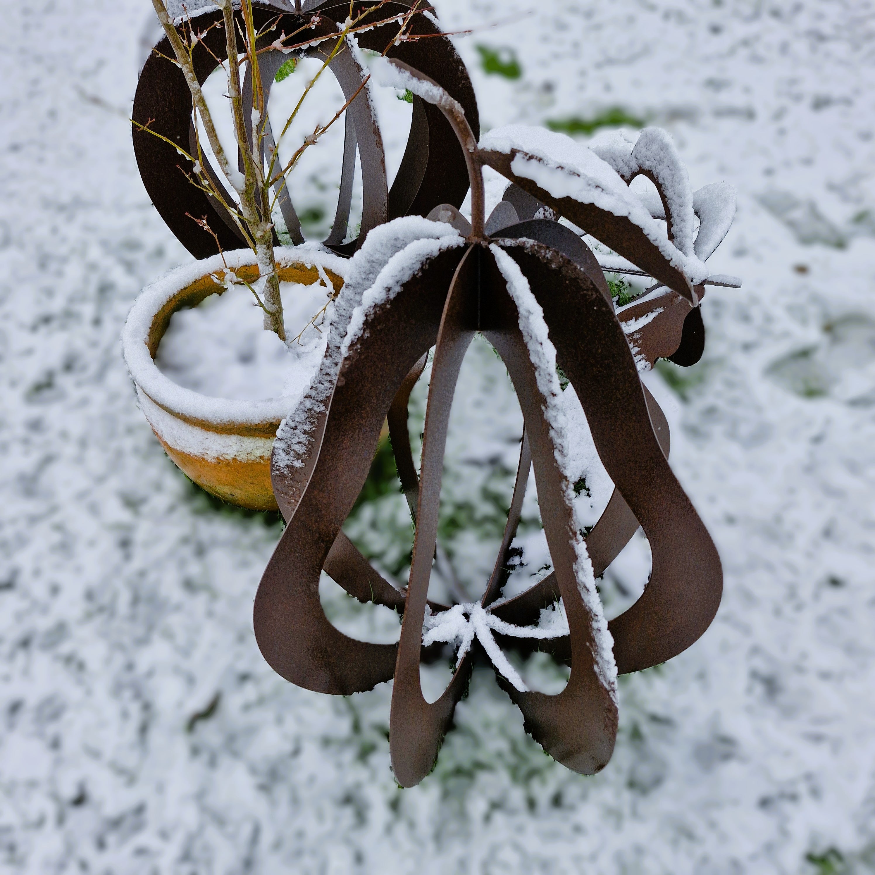 Rusty Pear Sculpture