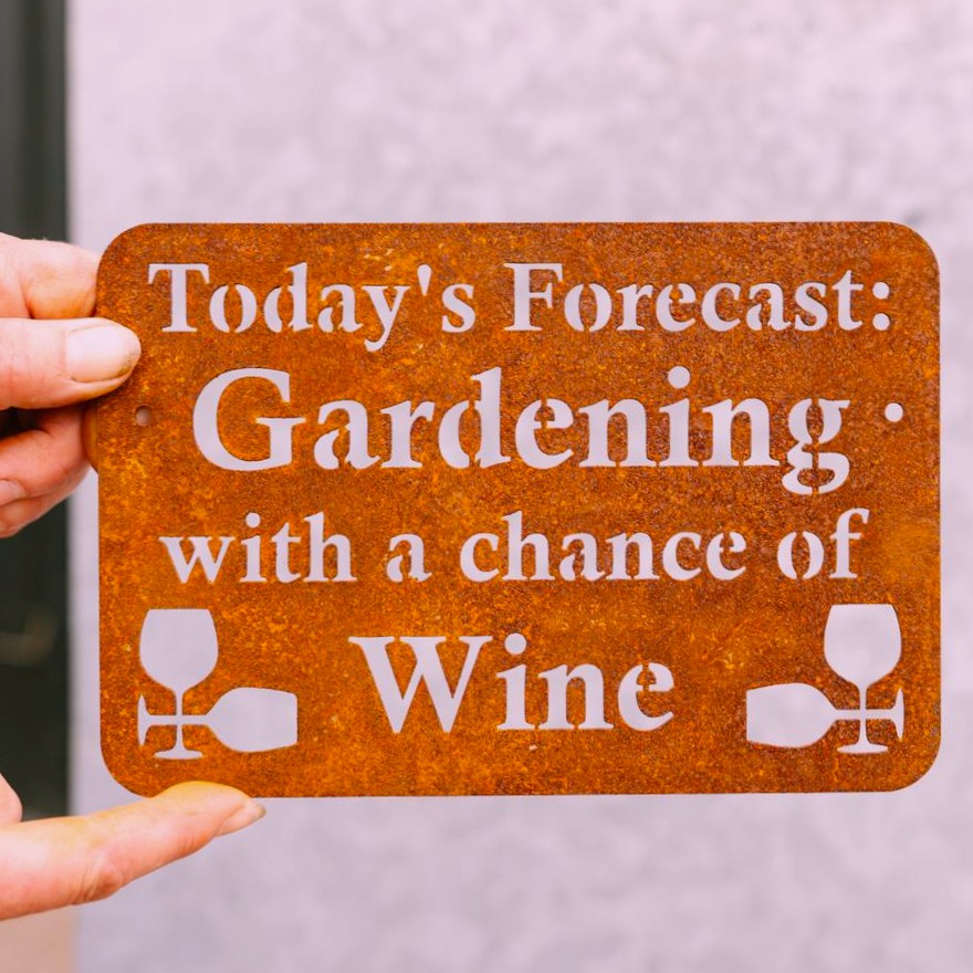 Garden Sign: Gardening With Wine