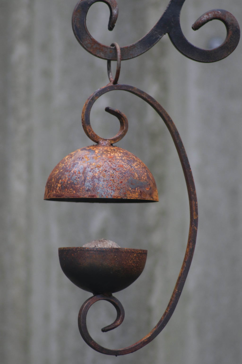 Rusty Bird Feeder Dome Shape